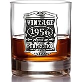 English Pewter Company Vintage Years 1956 70th Birthday or Anniversary Old Fashioned Whisky Rocks Glass Tumbler - Unique Gift Idea For Men [VIN001]
