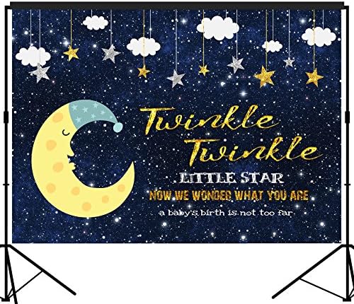 Musykrafties Twinkle Twinkle Little Star Large Baby Shower Banner Gender Reveal Party Backdrop Decoration Dessert Table Background 7x5 Feet
