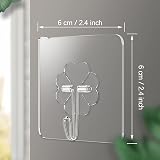 Lamondre 30 Pcs Sticky Hooks Transparent Self Adhesive for Wall Bathroom Kitchen view 2