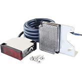 Indoor Wall Mounted Photoelectric Beam Sensor E3JK-R4M1 12-240VDC 24-240VAC Retroreflective photoelectric Sensor Switch Proximity Switch 2M Cable Induction 3M