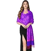 PASKMLNA Paisley Jacquard Pashmina Shawl Wrap Scarf Stole