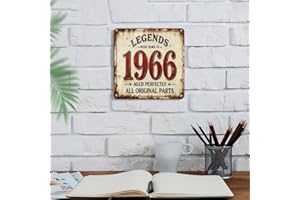 Vintage Retro Aluminum Metal Square Sign Born In 1966 Souvenir Keepsake for Office Kitchen Garden Wall Bar Club Coffee Home H