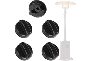 Eyoloty 5 Pack Control Knob for Patio Heater Gas Fireplace Fire Pit,Patio Heater Control Knob,D-Shape Valve Stem Universal Control Knobs Replacement Parts Suitable,Pyramid Patio Heater Plastic Knob