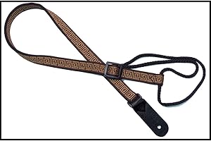 Legacystraps 3/4” Mandolin Strap Ukulele Strap Guitar Strap Greek Key Design with 1 standard end