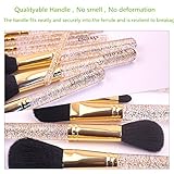 ENZO KEN Shining 12pcs Makeup Brush Set Premium Kabuki Foundation Face Powder Blush Eyeshadow Brushes Makeup Brush Kit with Leather Case