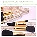 ENZO KEN Sparkly Gold Glitter Makeup Brush Set, Bedazzled Bling Cute Crystal Brushes Sets with Roll Up Bag - Face Nose Contour, Eyebrows Eyelashes Eye Shadow, Bronzer Highlighter Foundation Brush