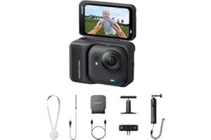 Insta360 GO Ultra Creator Bundle Midnight Black - Tiny Hands-Free 4K Cam, Lightweight & Portable, Low Light Excellence, Mount Anywhere, FlowState Stabilization, 200 Min Battery Life