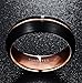 Nuncad Rose Gold Tungsten Carbide Wedding Band Ring Grooved Black Brushed Finish Comfort Fit Size 7 to 12