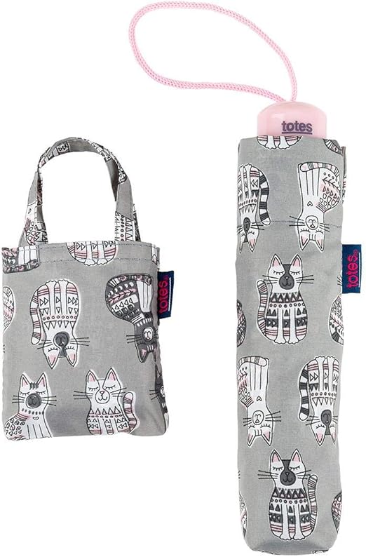 totes Cat Print Umbrella & Shopping Bag Gift Set Amazon.co.uk Clothing