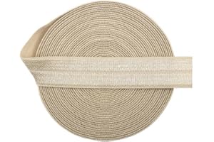 Bristlegrass Tan 50 Yard 5/8 Inch Bra Underwire Casing Elastic Band Nylon Spandex Plush Channeling Tape for Lingerie Underwear Sewing Trim Solid Color Ribbon Sewing lace Tan（50Yard 5/8")