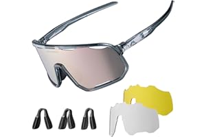 ROCKBROS Polarized Sunglasses Cycling Glasses Sports Sunglasses UV400 Protection for Women Men,3 Lenses
