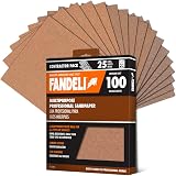Fandeli 100 Grit Sandpaper 25pk 23x28cm Metal Wood Paint Surfaces