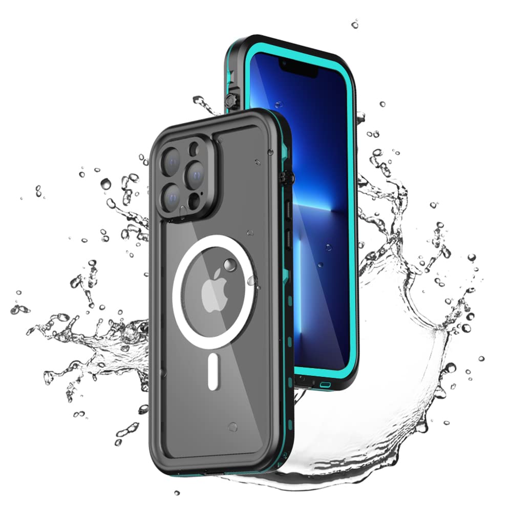 Photo 1 of comosso Compatible with Magsafe for iPhone 13 Pro Max Waterproof Case Heavy Duty Protective Full Body Rugged Magnetic Phone Cover with Built-in Screen Protector for iPhone13ProMax Blue