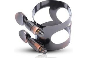 HERCHR Clarinet Ligature, Vintage Bb Clarinet Mouthpiece Ligature B Flat with Adjustable Screws for Woodwinds Instrument Mouthpiece Replacement (#2)