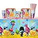 Trolls Party Supplies Pack for 16 Guests | 24 Paper Straws, 16 Paper Cups, 16 Dessert Plates, 16 Beverage Napkins, and 1 Plastic Table Cover | Birthday Plates and Napkin Sets | Trolls Decorations