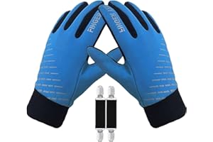Amrta Winter Gloves for Kids Waterproof Thermal Boys Girls Cold Weather Warm Sport Touchscreen Soft Mittens, Children Anti Slip Glove for Bike Snow Ski Running Football Cycling