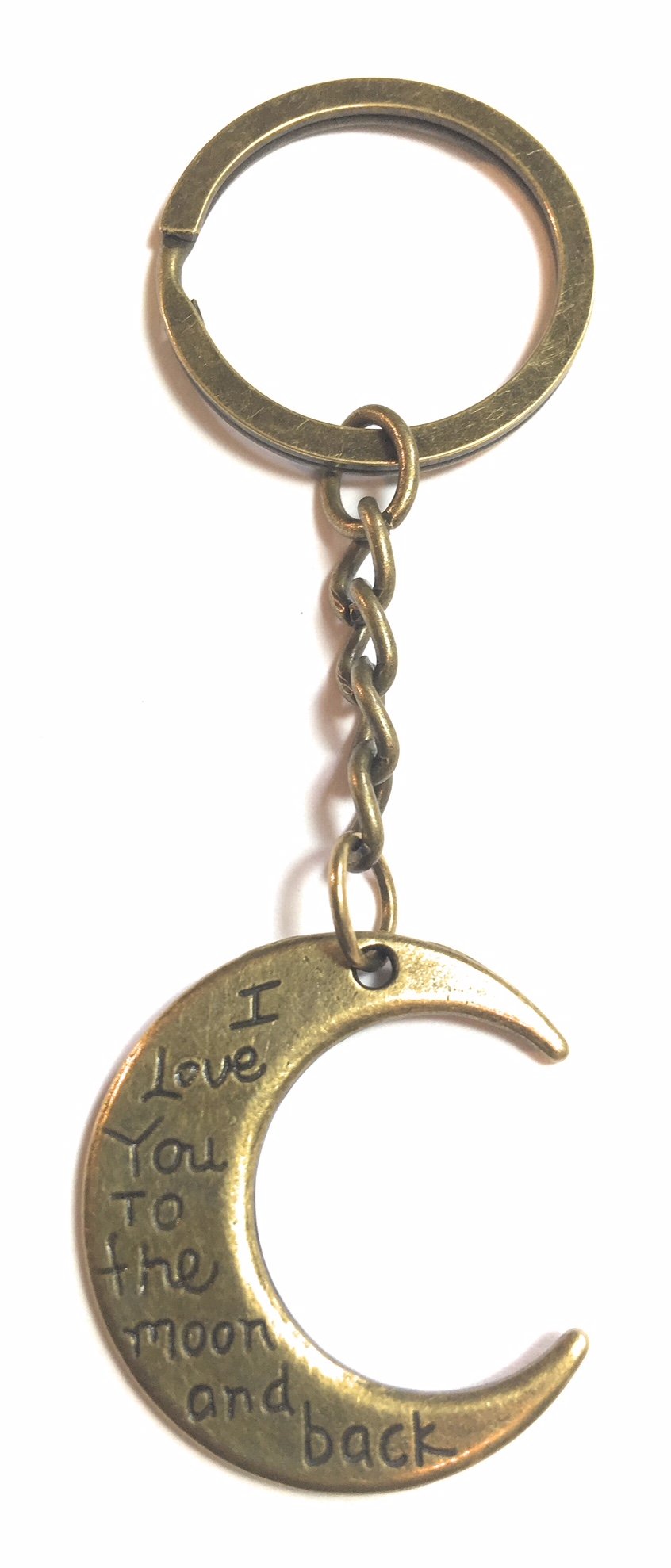 FizzyButton Gifts I Love You to the Moon and Back Bronze Tone Keyring Key Ring