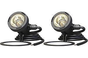 GOODSMANN Landscape Lighting Pond Lights Led Underwater Submersible Lights 2PK Fountain Lights Outdoor 5.4W 135 Lumen 2900K Warm White Low Voltage Pond Lights with Power Cord Waterproof