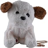 Labrador Dog Crossbody Bag, Dog Shoulder Bag Messenger Bag, Cute Animals Plush Purse Novelty Bag with Zipper for Women (White and Brown)