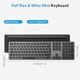 OMOTON Wireless Bluetooth Keyboard for Mac 3 Bluetooth Channels Quiet Typing view 5