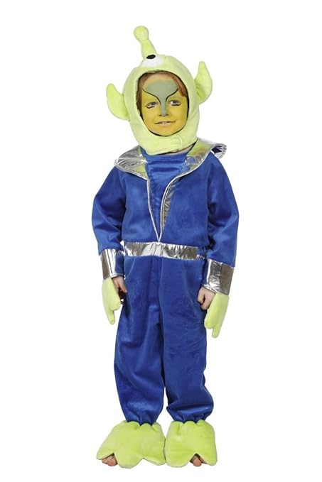 Wilbers Kinder Kostüm grüner Alien Außerirdischer Karneval Gr.128