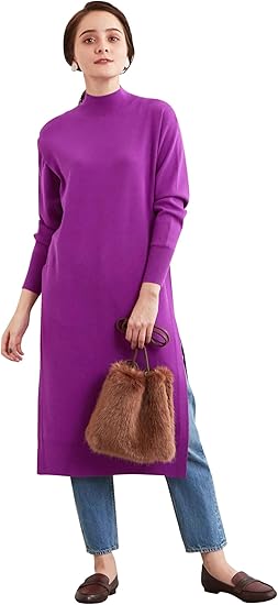 Amazon Co Jp ユナイテッドアローズ グリーンレーベル リラクシング Kfc ハイネック スリット ニット ワンピース 8500 Purple 85 Free 服 ファッション小物