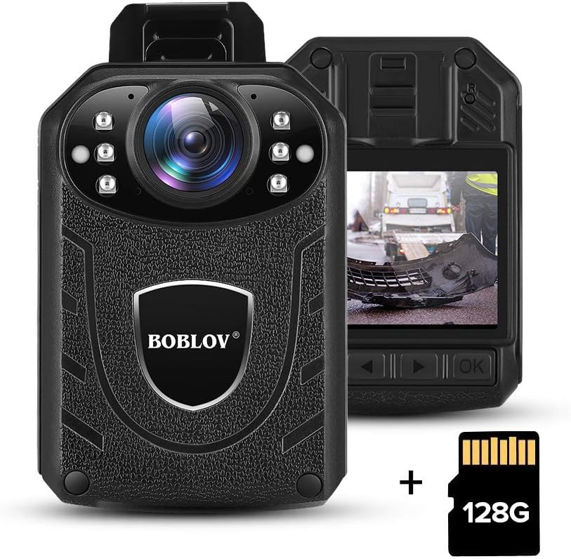 BOBLOV 1296P Body Wearable Camera Support Memory Expand Max 128G Lightweight and Portable Easy to Operate KJ21(Card not Included) (Cam+128G)