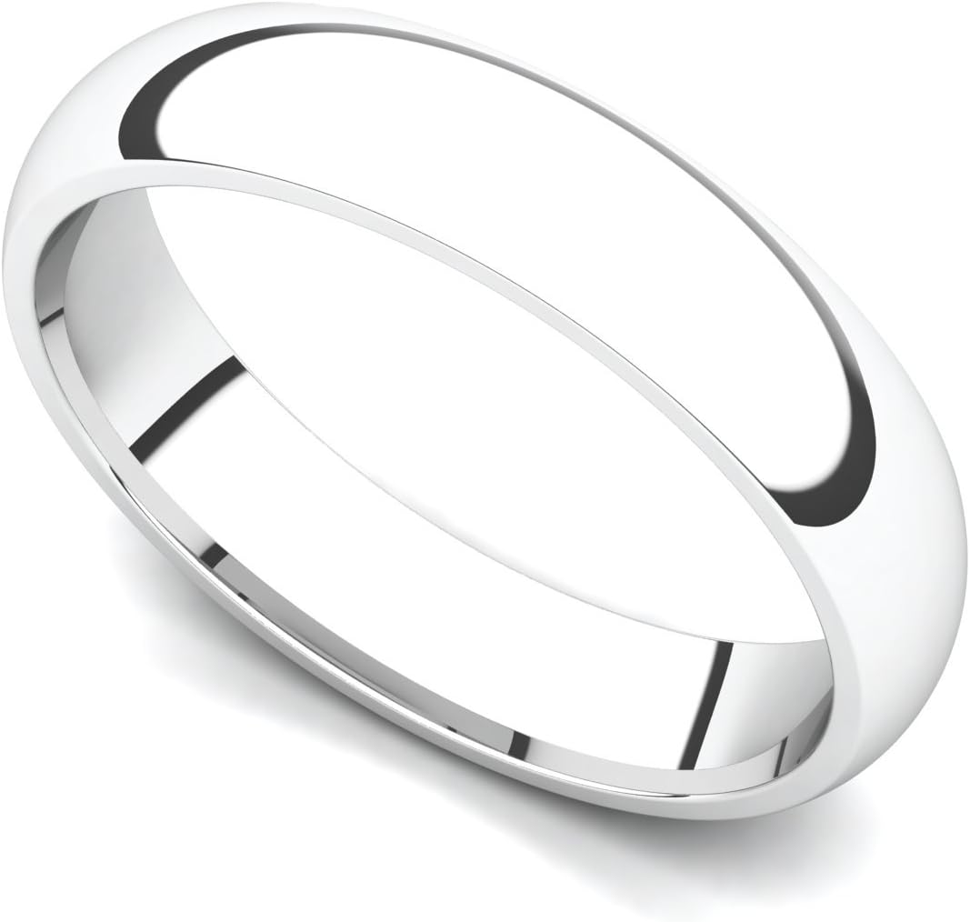 Juno JewelryPlatinum 4mm Classic Plain Comfort Fit Wedding Band Ring