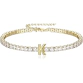 FANZE Tennis Bracelet Initial Cubic Zirconia Tennis Bracelets for Women Adjustable Size Gift for Women