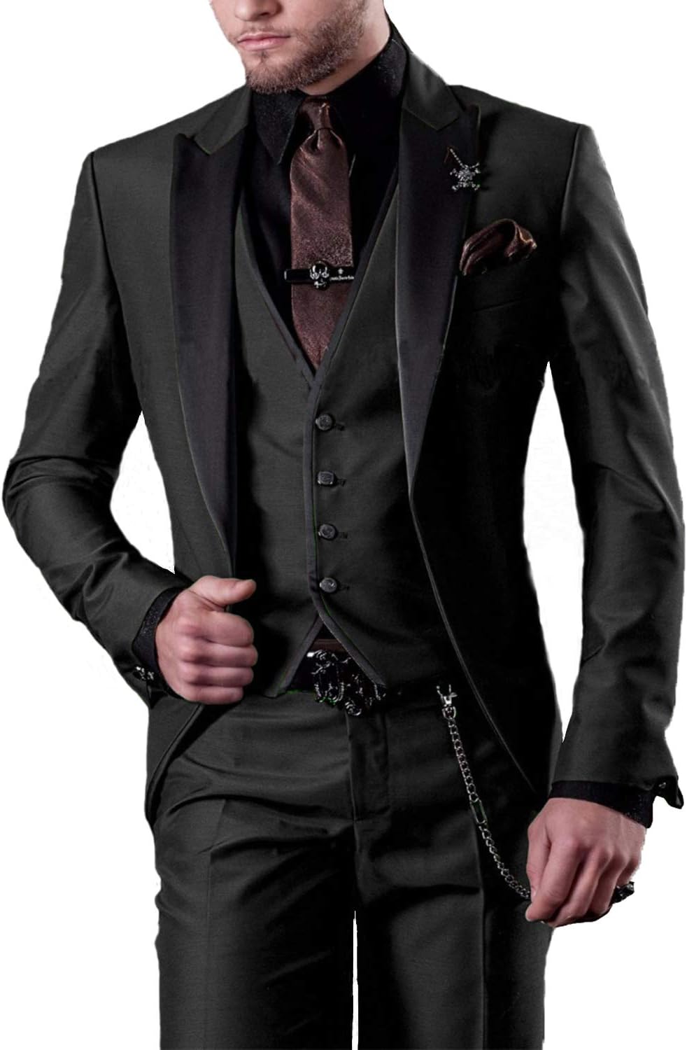 DGMJ Trajes de Boda para Hombre, 3 Piezas, Ajustados, para Fiestas