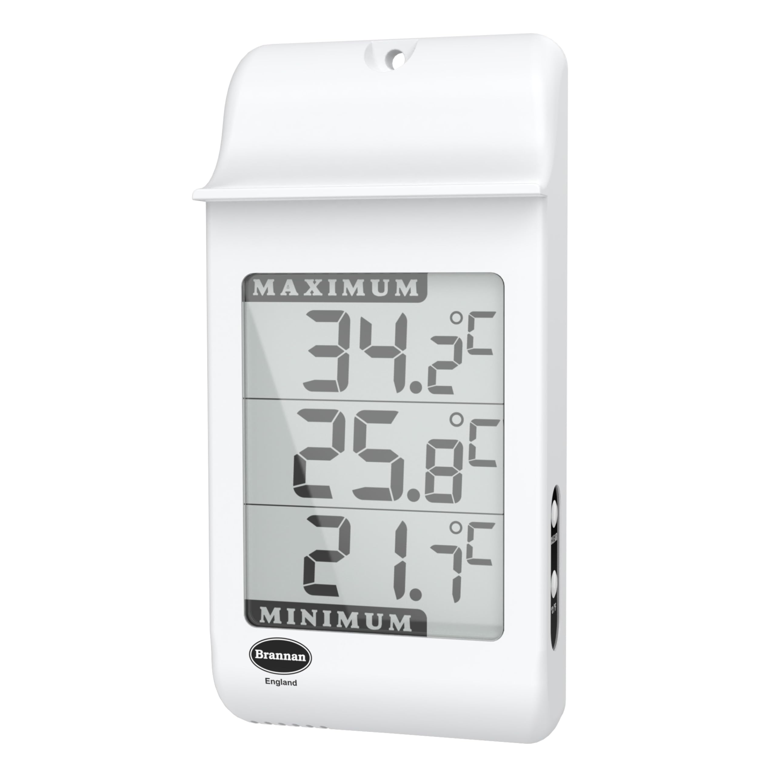 Brannan Digital Max Min Greenhouse Thermometer - Monitor Maximum and Minimum Temperatures for Use in the Garden Greenhouse or Home Greenhouse Accessories Used Indoor Outdoor Easily Wall Mounted
