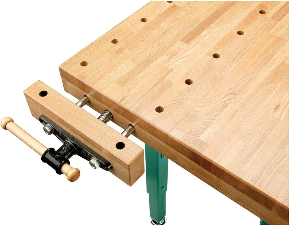 Grizzly Industrial T10157 - Heavy-Duty Oak Workbench with Steel Legs - Multi Function Power Tools - 