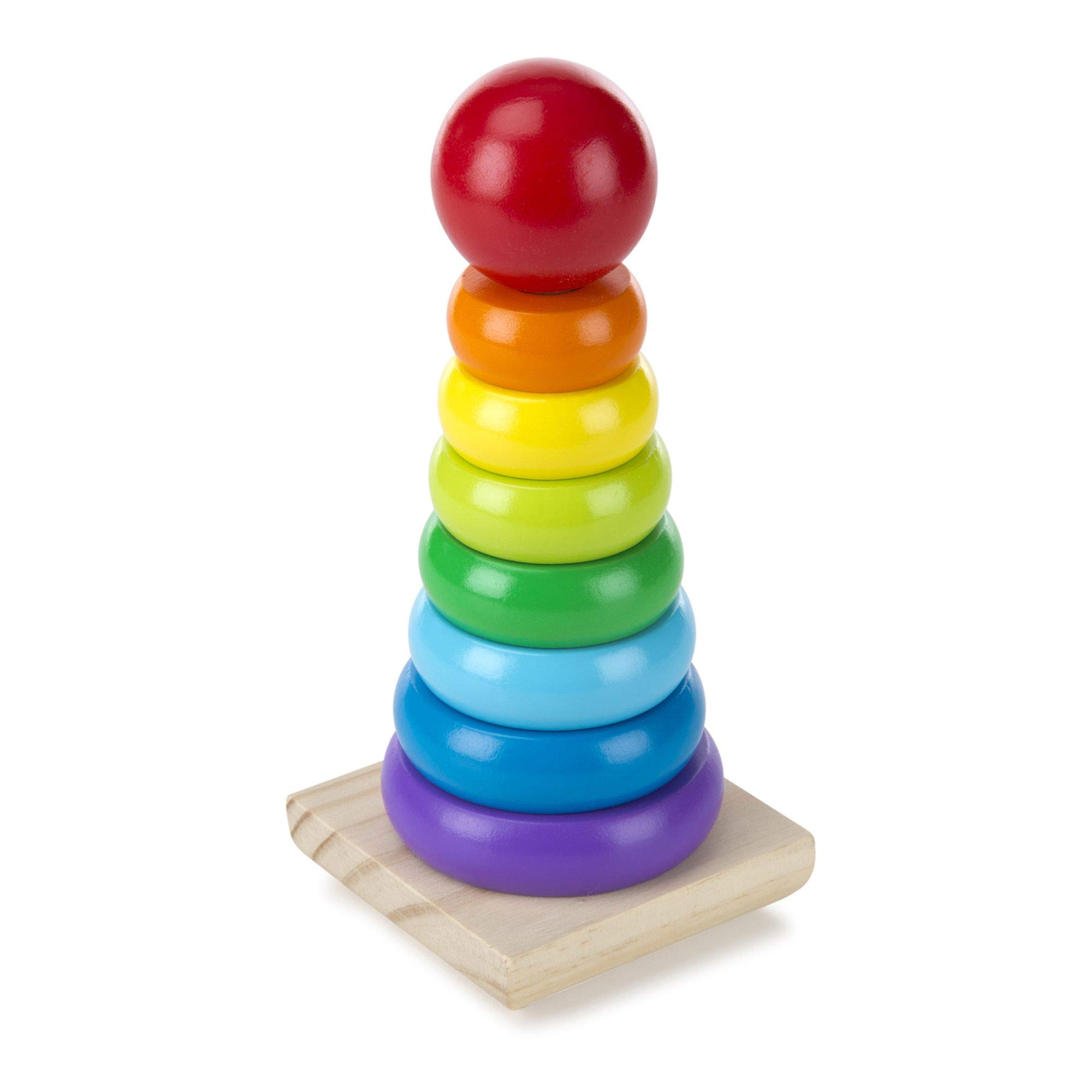 Melissa & Doug 10576 Rainbow Stacker Wooden Ring Educational Toy - Multicolor