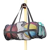 Yocoolfun Large Basket Ball Duffel Bag,Mesh Basketball Bag,Mesh Sports Equipment Bag with Shoulder Strap for Holding Basketball,Volleyball,Soccer,Swimming Gear
