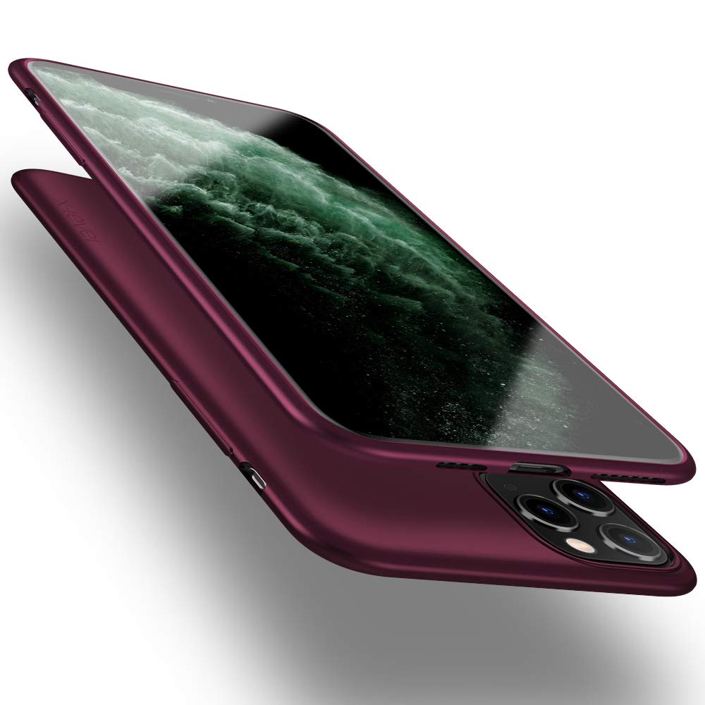 X-level iPhone 11 Pro Case, [Guardian Serie] Slim Fit Soft TPU Ultra Thin Mobile Phone Cover Matte Finish Coating Grip Phone Case for Women Compatible iPhone 11 Pro 5.8"- Wine Red