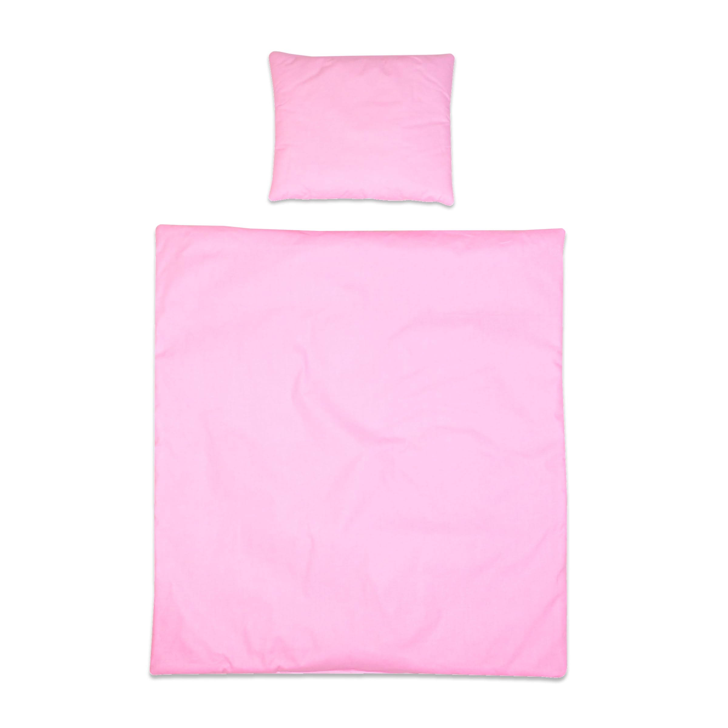 Baby Comfort 2 Piece Duvet Cover & Pillowcase 80x70 cm Set for Crib, Cradle or Pram 12M+ (Pink)