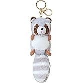 BOGEEL Plush Big Tailed Raccoon Charm Keychains Cute Pendant Car Keyring Backpack Decoration Fashion Jewelry for Women Girls