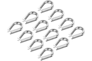 PATIKIL 3mm 1/8 Inch Wire Rope Thimble, 30Pack Cable Thimbles 304 Stainless Steel Rigging for Boat Rigging