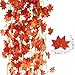 NAHUAA 12PCS Silk Fall Leaves Garland 90Feet Artificial Autumn Maple Leaves Garland with Full Foliage for Fall Wedding Centerpiece Fireplace Porch Thanksgiving Decorations