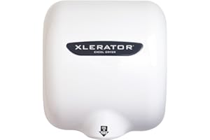 EXCEL DRYER Xlerator Automatic Surface Mounted Hand Dryer Nozzle: 0.8, Voltage: 220 / 240V, 6.5 Amp, Cover Color: White Thermoset (BMC)