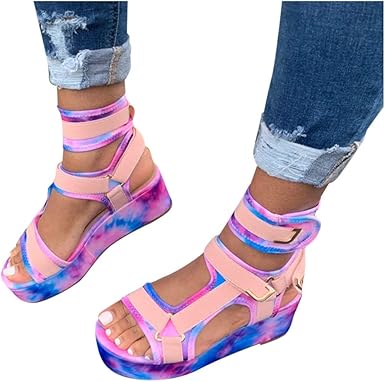 tie dye platform heels