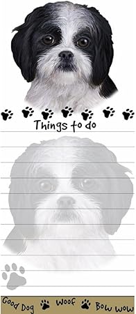 Amazon ブラックandホワイトシーズー子犬カットメモ帳 メモ帳 文房具 オフィス用品