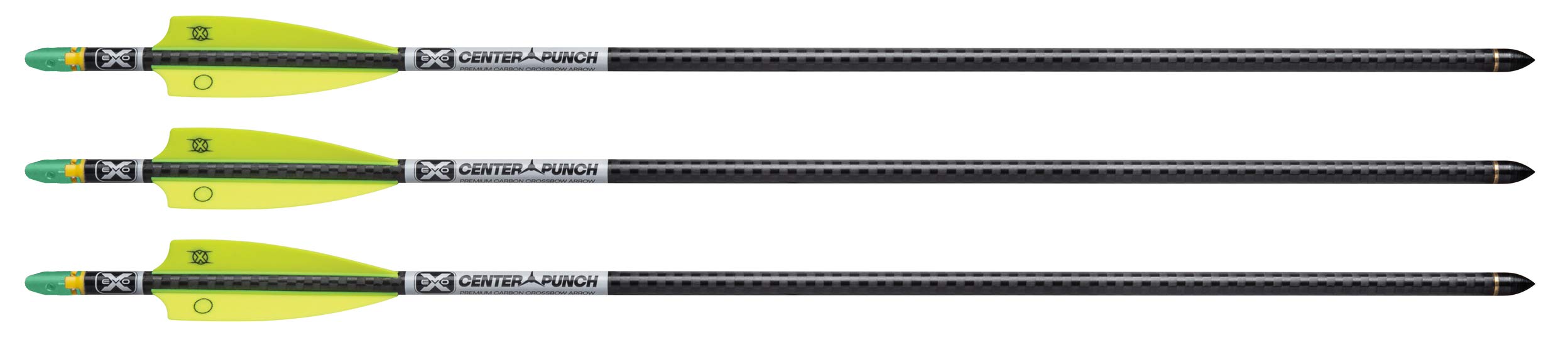 TenPoint EVO-X Lighted CenterPunch - 20" Carbon Crossbow Arrows, Pack of 3 - With Alpha-Brite Lighted Nock System & Alpha-Nock - Essential for Crossbow Hunting - For Use with Havoc RS440 & Siege RS410