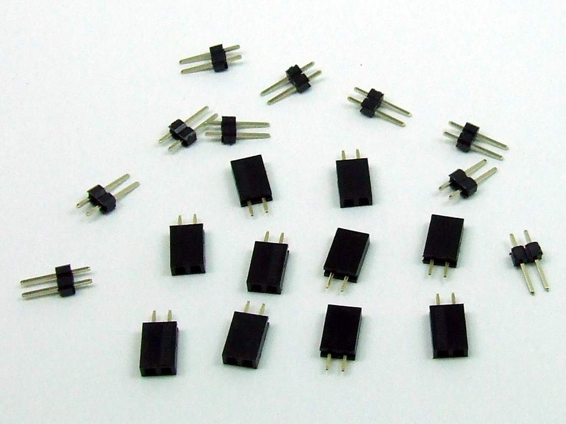 POPESQ® - 10 Pcs. x Kit Connector male + female 2.54mm 2 pins Straight #A1764