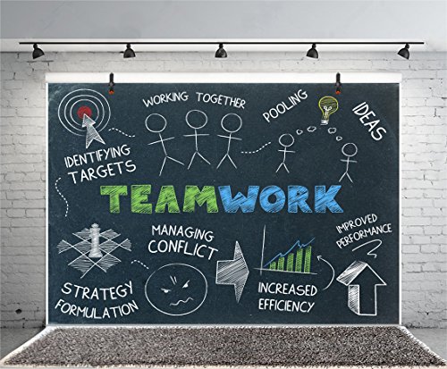 Leyiyi 6x4ft Photography Background Teamwork Sketch Notes Backdrop Study Decoration Meeting Room Grunge Graffiti Chalkboard Work Together Invatition Birthday Photo Portrait Vinyl Studio Video Prop