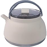 Portable Collapsible Camping Kettle, Coffee Pot for Hiking, Travel and Outdoors, 1.5L (Khaki)