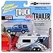Johnny Lightning 1:64 Truck and Trailer - Chevrolet Tahoe with Camper Die Cast Vehicle, Blue/White
