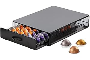 EXZACT Coffee Capsule Drawer Compatible with Vertuo, Not Sold or Created by Vertuo, Max Capacity 40 Pod - Machine Stand Matte