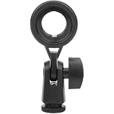 Germerse Microphone Holder, Portable Anti Vibration Mic Stand Adapter, Black Plastic, 22mm/0.9in Threaded Microphones