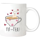 Yalocib FIF-TEA 50th Birthday Mug, Humorous Gift for 50th Birthday Celebrations, 11oz Ceramic Coffee Mug/Tea Cup